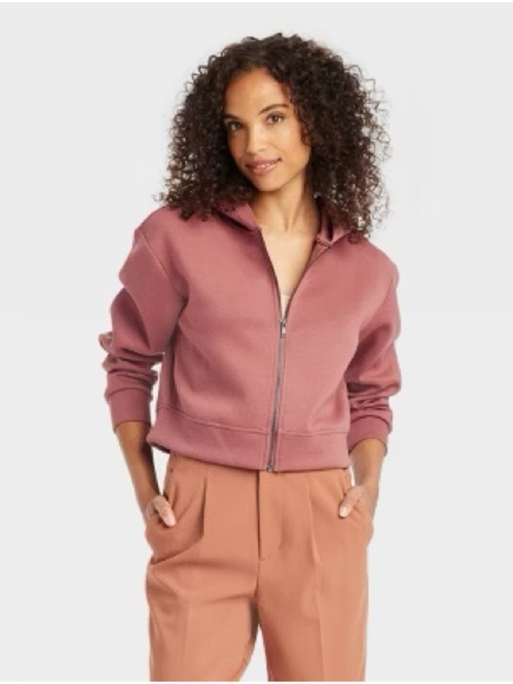 a new day Rust Clay Zip Front Hoodie L
